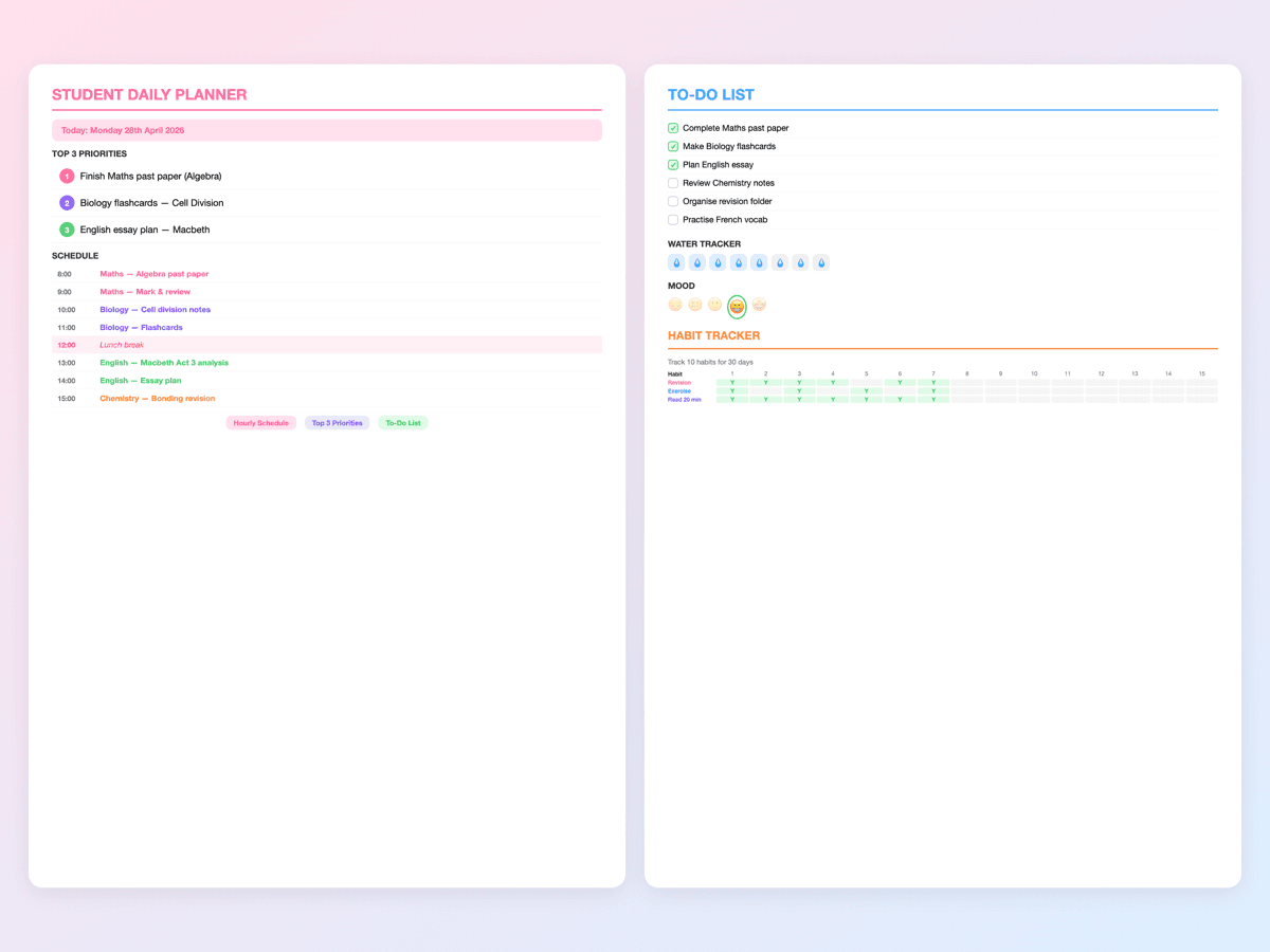 Student Daily Planner
