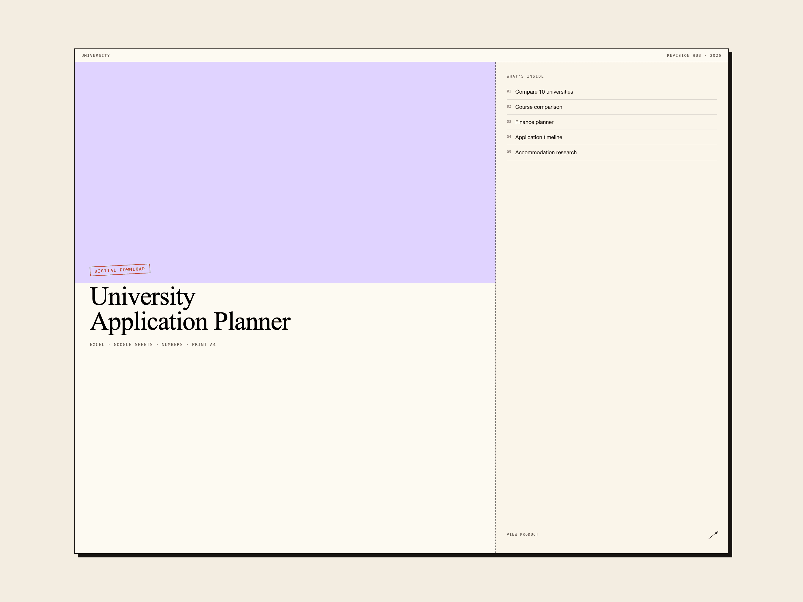 University Application Planner