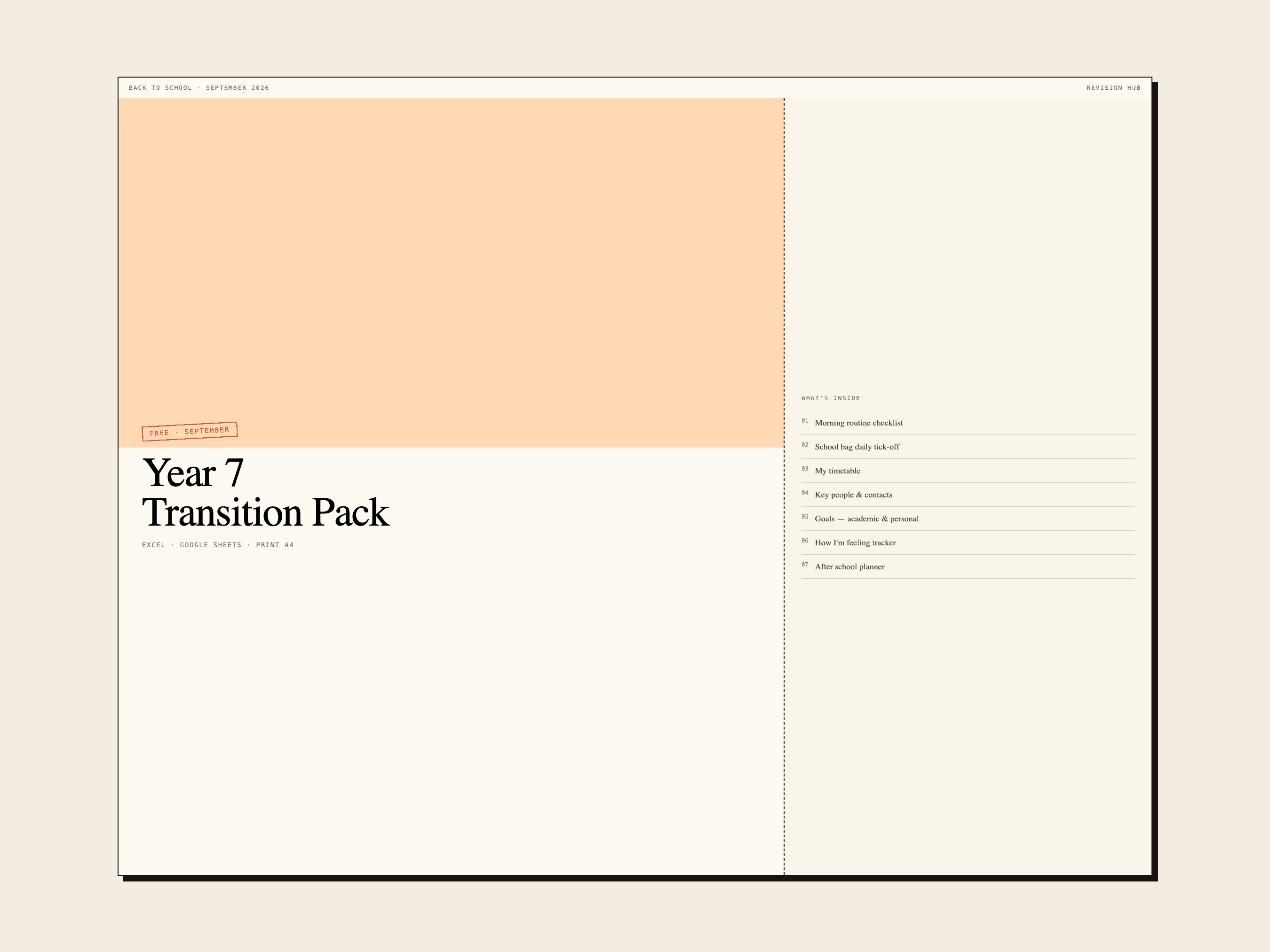 Year 7 Transition Pack
