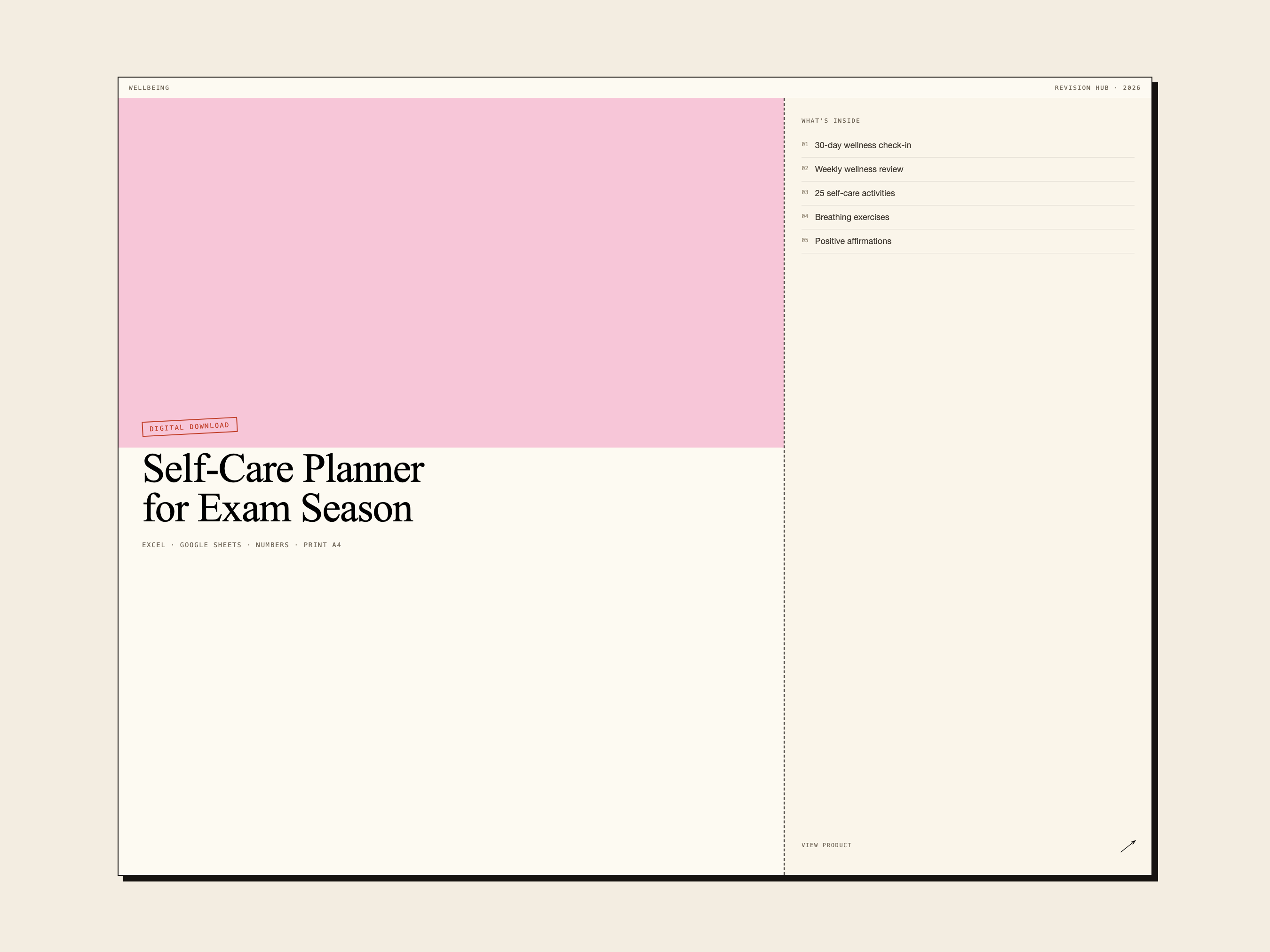 Self-Care Planner for Exam Season — Revision Hub | Revision Hub